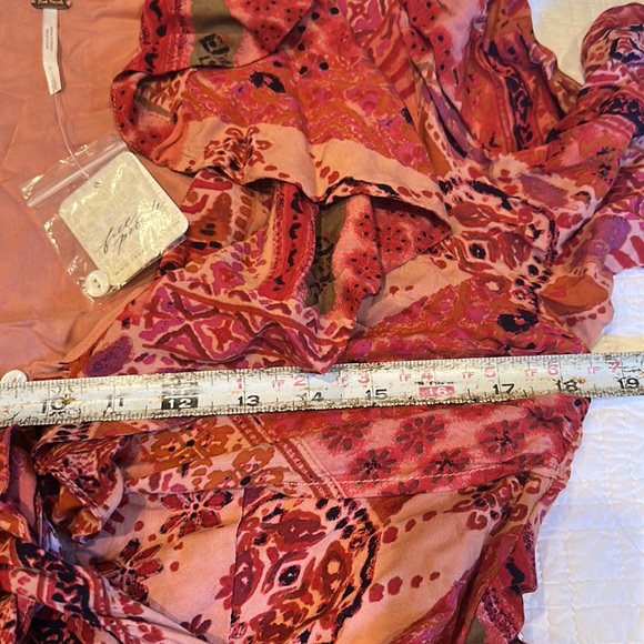 NWT FREE PEOPLE lennon maxi ruffle dress in primrose combo size small - Picture 16 of 16